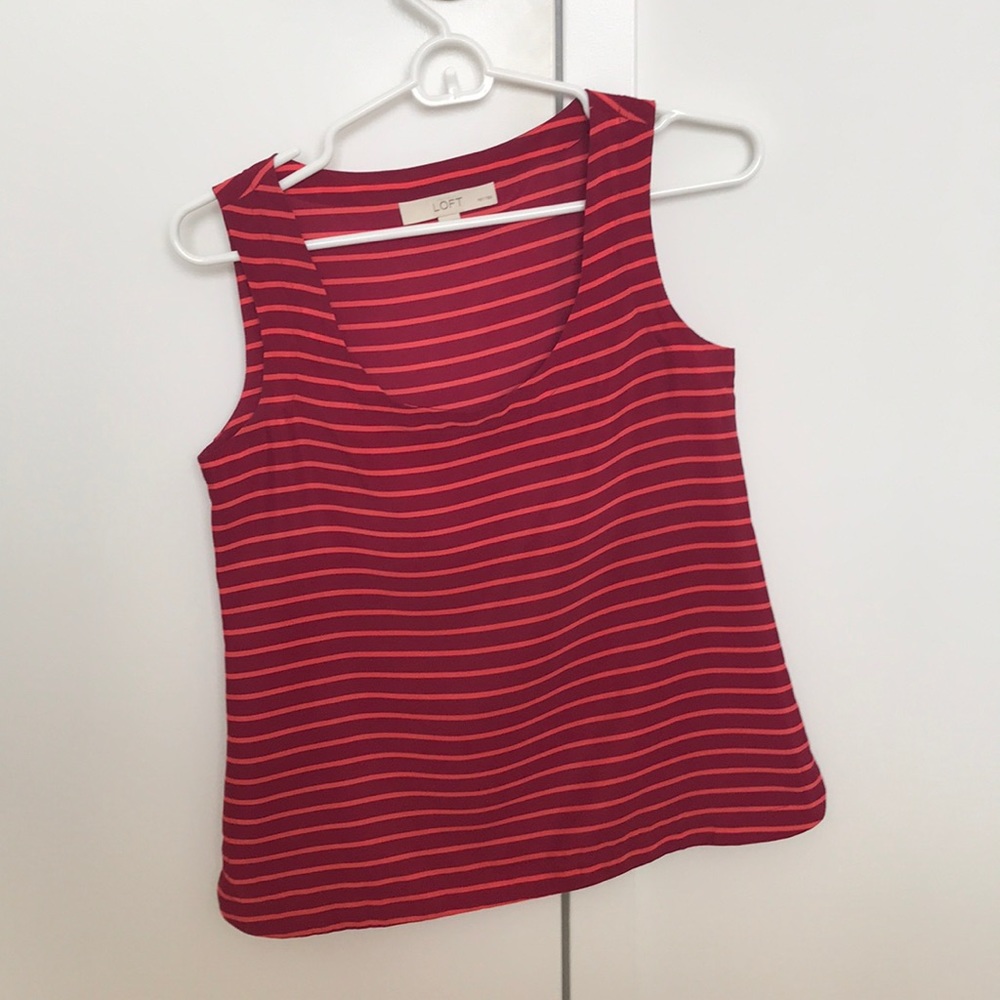 Pink striped LOFT tank, XXS